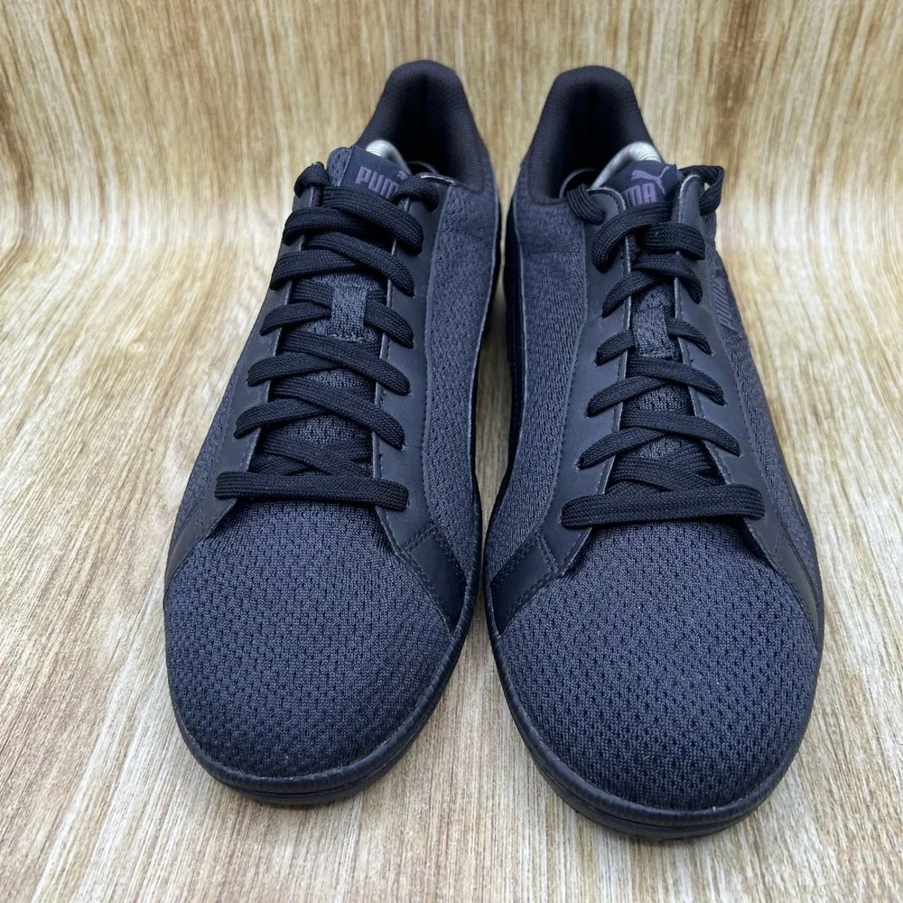 Puma Smash Knit C Men's Size 11 Black Knit Sneakers Low Top Athletic 365458-03